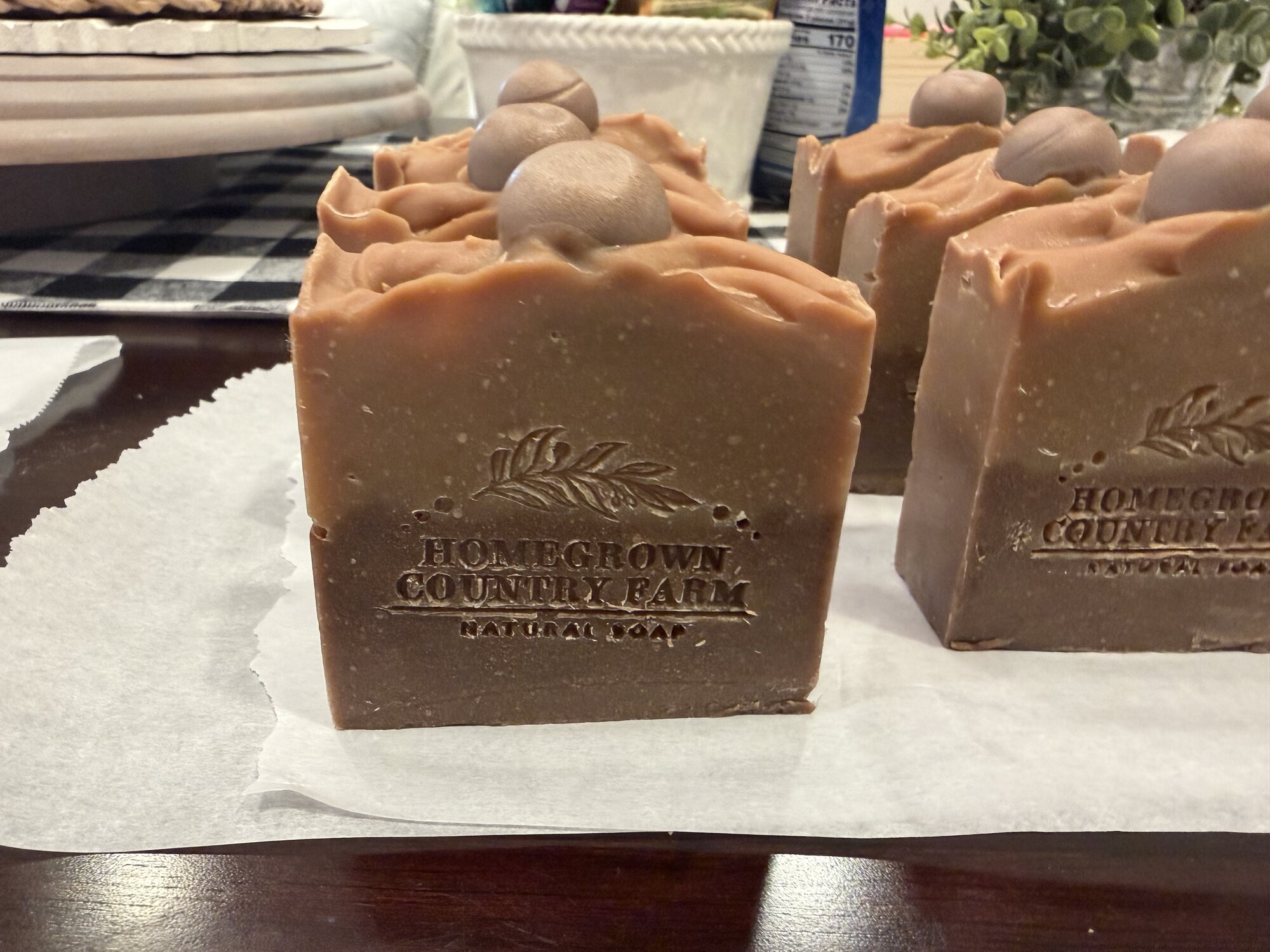 Homegrown Country Farm branded natural soap bars